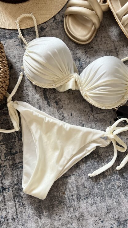 Vestido de Baño Marfil perlas - Imagen 3
