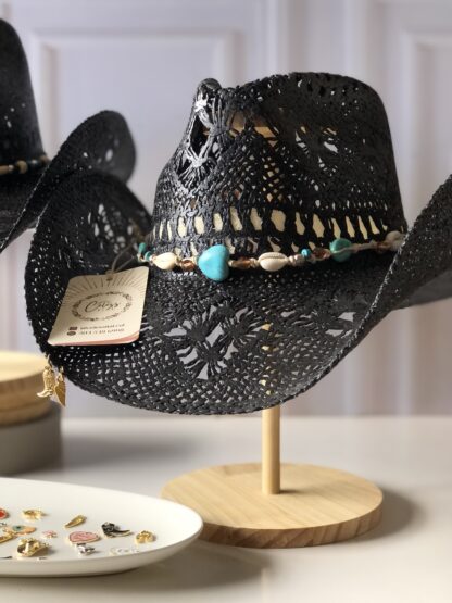 Ref. 04 / Sombrero Vaquero Luxury correa piedras o trenza y conchas - Imagen 2