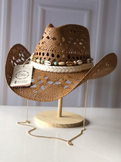 Ref. 04 / Sombrero Vaquero Luxury correa piedras o trenza y conchas - Imagen 3