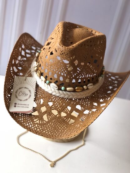 Ref. 04 / Sombrero Vaquero Luxury correa piedras o trenza y conchas - Imagen 7