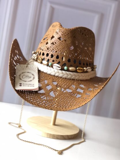 Ref. 04 / Sombrero Vaquero Luxury correa piedras o trenza y conchas - Imagen 5