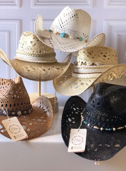 Ref. 04 / Sombrero Vaquero Luxury correa piedras o trenza y conchas - Imagen 6