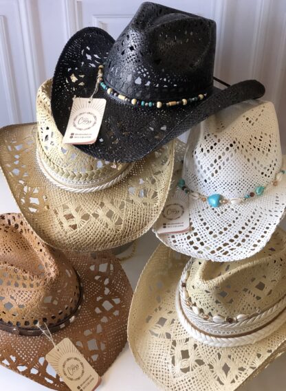 Ref. 04 / Sombrero Vaquero Luxury correa piedras o trenza y conchas