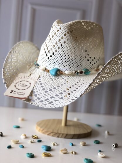 Ref. 04 / Sombrero Vaquero Luxury correa piedras o trenza y conchas - Imagen 4